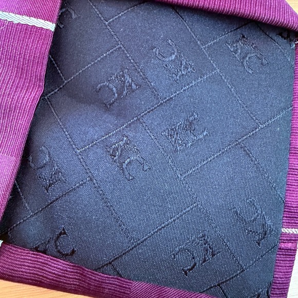 Kenneth Cole New York Men Silk Plaid Tie Hand Made Burgundy White Office Career - Picture 4 of 6